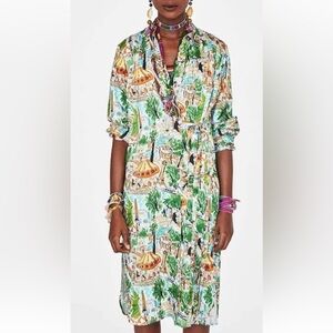 Zara woman postcard midi dress